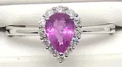 1/2ct Pink Sapphire Diamond Halo Ring 14k wg