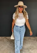 Farah Floral WIDE LEG JEAN