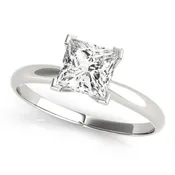 14K White Gold Princess Semi-Mount Engagement Ring