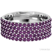 10K White Gold band with 93 Round Purple Diamond having TCW-1.4
