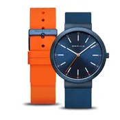 BERING Classic Polished Blue 41mm Blue Dial Women's Watch 10141-397