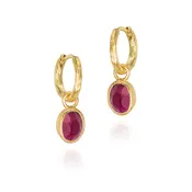 Sterling Silver Ruby Drop Earrings with 18K Gold Vermeil