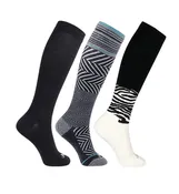 65% Rich Merino Wool Everyday Compression Socks (15-20mmHg) - Zebra - 3 Pack