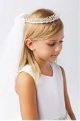 Peals and Beads Crown w/ Veil