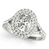 Double Halo Oval Engagement Ring Style LY71907