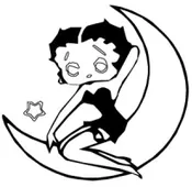 Betty Boop Moon Sticker
