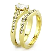 Adaline - Women's Stainless Steel Gold IP AAA Grade CZ Set