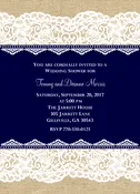 Burlap and Lace – Navy Blue <br> Wedding Shower Invitation