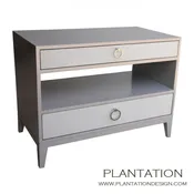 Adams Side Table, Painted w/Fabric Fronts