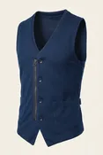 Adler Slim Fit Casual Vest - Navy
