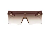 6932 - Rimless Retro Square Oversize Fashion Sunglasses
