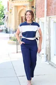 All Day Ruched Tee Navy
