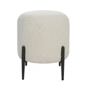Aquarius White Shearling Ottoman