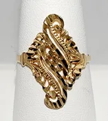 14k Yellow Gold Filigree Ladies Ring