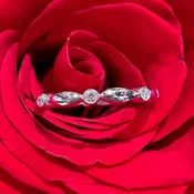 14KT White Gold Natural Diamond Wedding Band