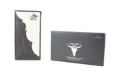 American Bison Black Basket Weave Hair On Hide Western Rodeo Wallet with Concho Accents ABRD 13-26506