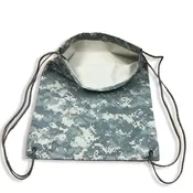 Water-Resistant Nylon Camo Drawstring Bag – Solid Nylon & Mesh