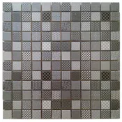 Bati Orient Black Grey Glass Mix Deco Wall Tile