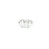 Classic Emerald Cut Diamond Engagement Ring with Tapered Baguettes
