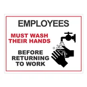 18x24 Employees Must Wash Hands Sign