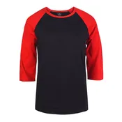 COTTONBELL LADIES BASEBALL TEE (LBT001C_BK/RED)