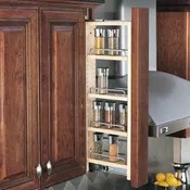 3''x30'' Wall Filler Pullout Organizer with Wood Adjustable Shelves