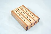 Compact Travel Cribbage 3 Player- Lacewood & Maple