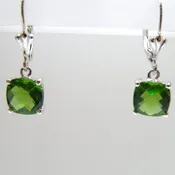 Cushion Cut Dangle Earring, Lever back closure