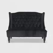 Black Velvet High Wingback Loveseat — Diehl Event Rentals