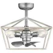 Indoor/Outdoor Fandelier | 12”, 3 Speeds, remote controlled | 500 Lumens | 2700K | Galvanized Antique White
