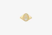 14k Diamond Mosaic Oval Signet Ring
