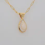 14K Bezel Set Elk Ivory Pendant