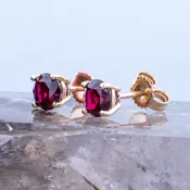 Lab-Grown Ruby Stud Earrings