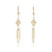 10 Karat Filigree Dangle Earrings