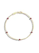 5 Illusion Set Ruby Yellow Gold Bracelet