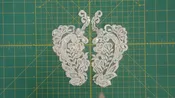 Applique pair, White, Pearls & Sequins