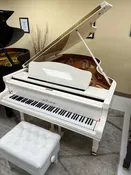 1990 Edward Seiler Hand Built 6' 9" Semi Concert Grand in Ivory White Polish Finish