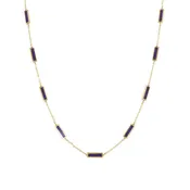 14k Amethyst Station Necklace