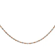 20" Italian Two Tone Diamond Cut Chain 14K Rose White Gold