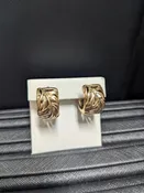 14k Yellow Gold Leaf Hoop Earrings — OleTowne Jewelers