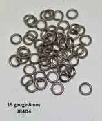 15 gauge stainless steel jump rings, 8mm – 50pcs
