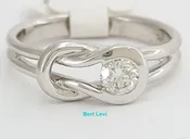 0.25 ct 14k White Gold Round Diamond Solitaire Knot Engagement Ring 3.5 Grams