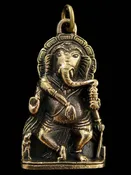 Tika - Brass Deity Pendant- Ganesh Dancing
