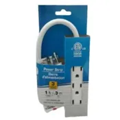 1 ft Power Strip 3 outlets Prises