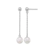 14kt White Gold Cultured Pearl Earrings