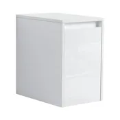 18-Inch Glossy White Wall-Mounted Bathroom Side Cabinet