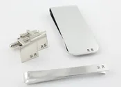 Cufflinks, Money Clip, Tie Bar Accessories Gift Pack — The Silver Diva