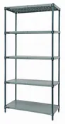 5-Shelf Solid - Green Epoxy and Polymer Wire Shelving Unit