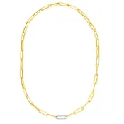 14K .32ct Diamond Paperclip Chain
