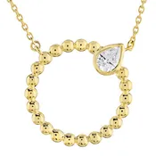 14K Gold Diamond Circle Pendant